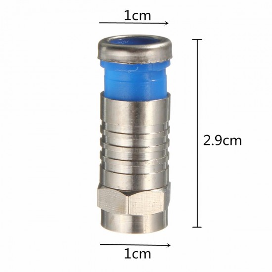 10Pcs F Male Plug Connectors Compression for RG59 Coaxial Cable RG6