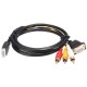 1.5m 5Ft HDTV HDMI to VGA HD-15 3 RCA Converter Adapter Connector Wire