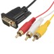 1.5m 5Ft HDTV HDMI to VGA HD-15 3 RCA Converter Adapter Connector Wire