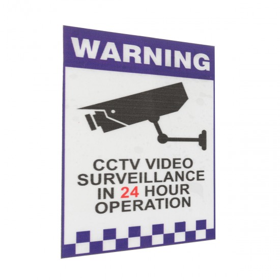 Warning CCTV Security Surveillance Camera Decal Sticker Sign 66mmx100mm Internal