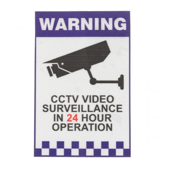 Warning CCTV Security Surveillance Camera Decal Sticker Sign 66mmx100mm Internal