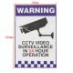 Warning CCTV Security Surveillance Camera Decal Sticker Sign 66mmx100mm Internal