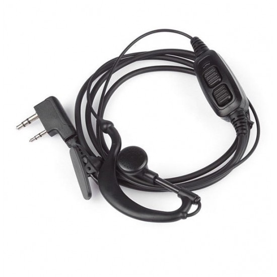 2 Pin Dual PTT Earpiece with Mic for Baofeng Walkie Talkies