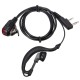 2 Pin PTT Headset Mic Earpiece Earphone for Walkie Talkies