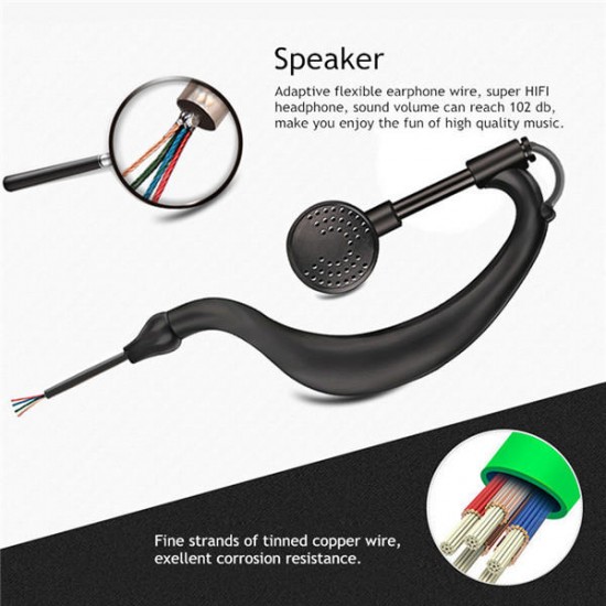 2 Pin Security Headset Earpiece Earphone Mic for Motorola Walkie Talkie Radio