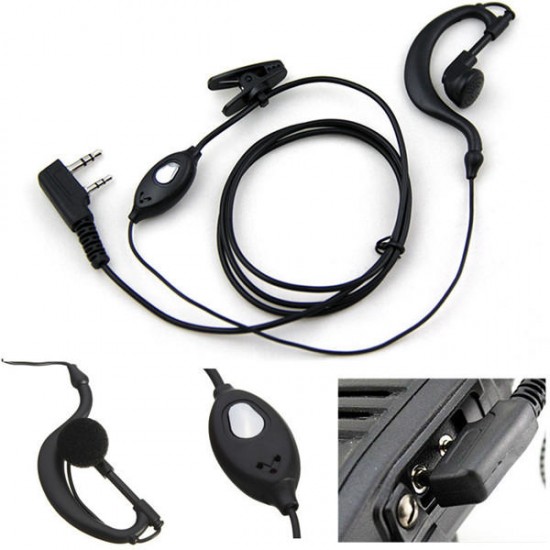 2 Pin Security Headset Earpiece Earphone Mic for Motorola Walkie Talkie Radio