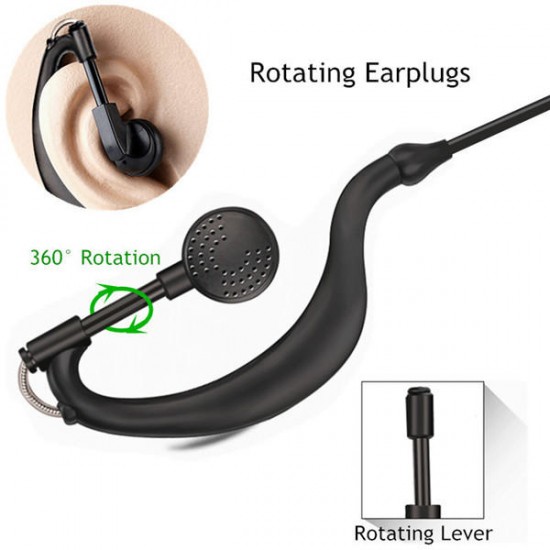 2 Pin Security Headset Earpiece Earphone Mic for Motorola Walkie Talkie Radio