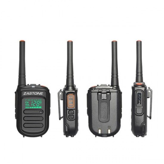 2Pcs Zastone mini9 Walkie Talkie UHF 400-470MHz Two Way Radio FM Transceiver Communicator Radio