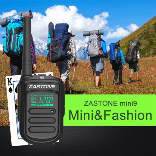 2Pcs Zastone mini9 Walkie Talkie UHF 400-470MHz Two Way Radio FM Transceiver Communicator Radio