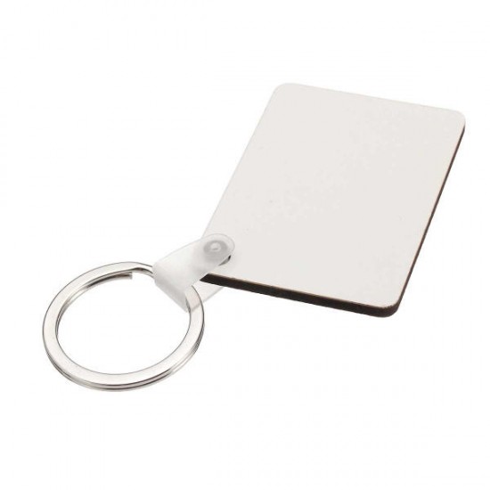 10x Rectangle Blank MDF Board Key Ring Heat Transfer Printing Key Rings For Heat Press Machine