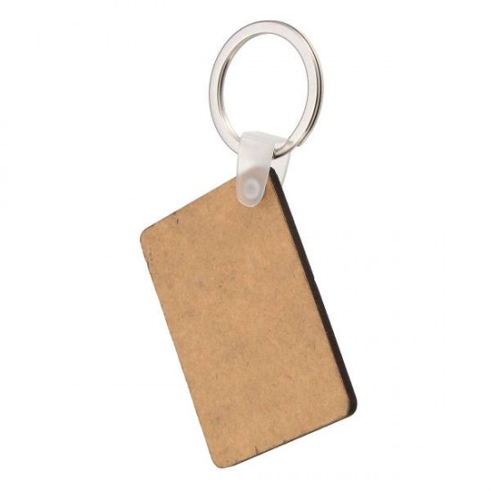 10x Rectangle Blank MDF Board Key Ring Heat Transfer Printing Key Rings For Heat Press Machine