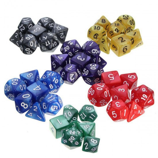 42pcs Polyhedral TRPG Game Dice Sets 4D 6D 8D 10D 12D 20D Multi side