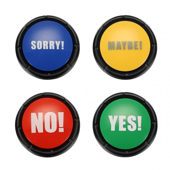 4pcs NO YES MAYBE SORRY Sound Button Event Game Party Tools Holiday Supplies