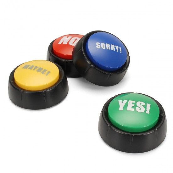 4pcs NO YES MAYBE SORRY Sound Button Event Game Party Tools Holiday Supplies