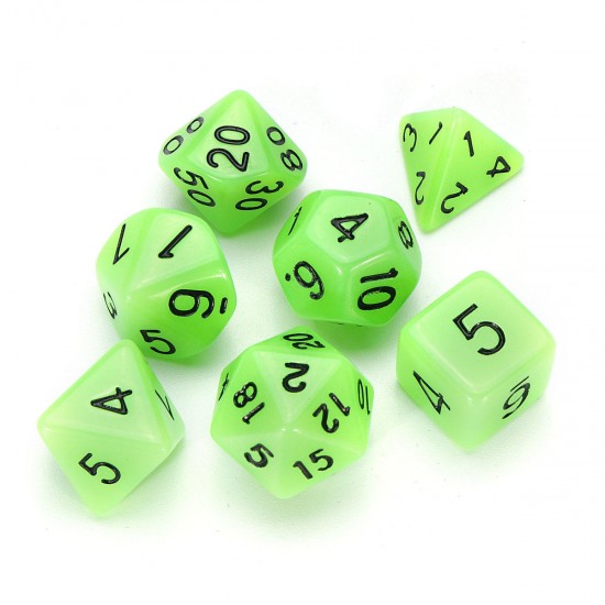 7 Pcs Luminous Polyhedral Dices Multi-sided Dice Set Polyhedral Dices With Dice Cup RPG Gadget