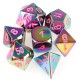 7Pcs Embossed Heavy Metal Polyhedral Dice DND RPG MTG Role Playing Game with Bag