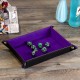 7Pcs Multisided Dice Holder Polyhedral Dices PU Leather Folding Rectangle Tray for RPG