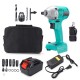 100V-240V Brushless Impact Wrench 14800mAH 360nm Electric Cordless Wrench Kit  Li-Ion Battery Rechargeable