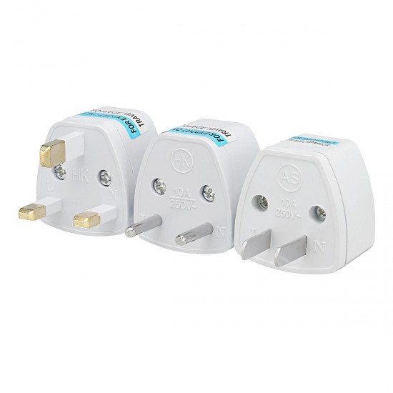 10A 250V Travel Universal Power Outlet Adapter UK/US/EU to Universal Plug Socket Converter