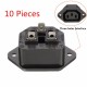 10pcs Chassis Female 15A/250V AC IEC Inline Socket Plug Adapter Mains Power Connector