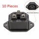 10pcs Chassis Female 15A/250V AC IEC Inline Socket Plug Adapter Mains Power Connector 10pcs Chassis Female 15A/250V AC IEC Inline Socket Plug Adapter Mains Power Connector