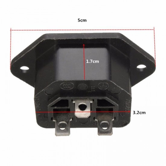 10pcs Chassis Female 15A/250V AC IEC Inline Socket Plug Adapter Mains Power Connector