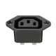 10pcs Chassis Female 15A/250V AC IEC Inline Socket Plug Adapter Mains Power Connector 10pcs Chassis Female 15A/250V AC IEC Inline Socket Plug Adapter Mains Power Connector