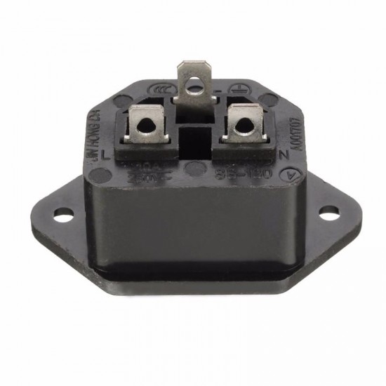 10pcs Chassis Female 15A/250V AC IEC Inline Socket Plug Adapter Mains Power Connector 10pcs Chassis Female 15A/250V AC IEC Inline Socket Plug Adapter Mains Power Connector