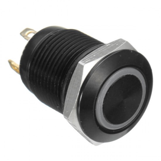 12v 4 Pin 12mm Led Light Metal Push Button Momentary Switch Waterproof Black