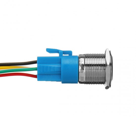 19mm Metal Self-locking Switch 12V LED 5Pin ON-OFF Push Button Switch With Wire Waterproof