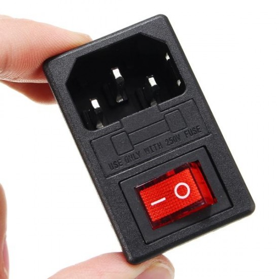 250V 10A AC 3 in 1 Fuse Power Supply Socket Connector Rocker Switch