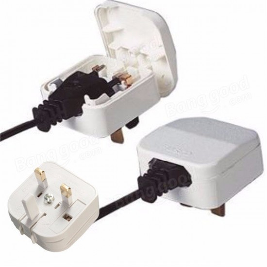 UK Converter Adaptor Plug Travel Power Connections White