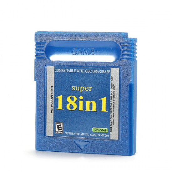 18 in 1 Game Cartridges Collection Card English Version for Nintendo GBA GBC GBASP