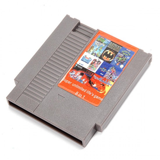 8 in 1 Super Unlimited Life Game 72 Pin 8 Bit Game Card Cartridge for NES Nintendo