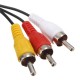 Audio Video AV Cable Wire to 3 RCA TV Lead For Sony Play Station PS2 PS3