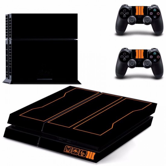 Black Skin Sticker for PS4 Play Station 4 Console + 2 Controller Protector Skin