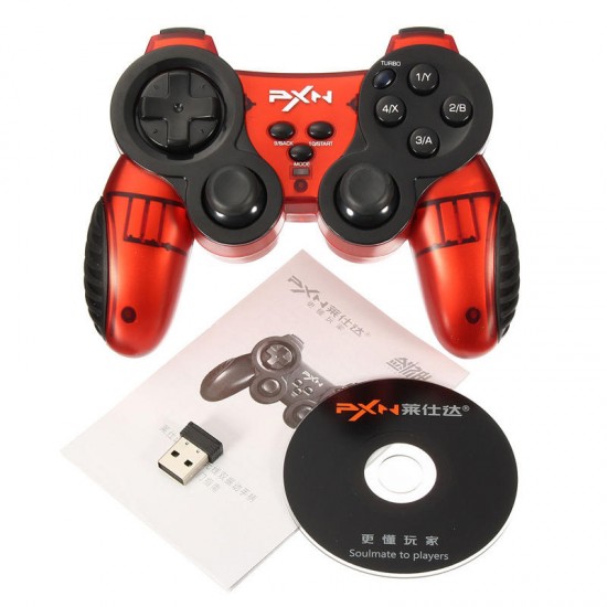 PXN-2902 Sword 2.4G Wireless Zero Delay Turbo Dual Vibration Joystick Gamepad for PS3 PC PXN-2902 Sword 2.4G Wireless Zero Delay Turbo Dual Vibration Joystick Gamepad for PS3 PC