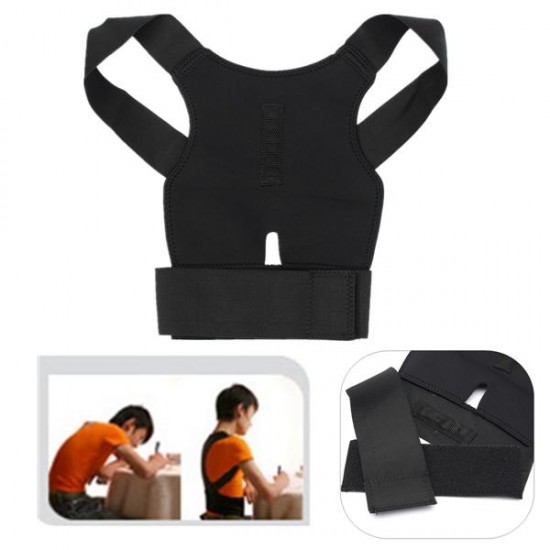 Back Support Belt Lumbar Shoulder Posture Spine Correction Straighten Brace