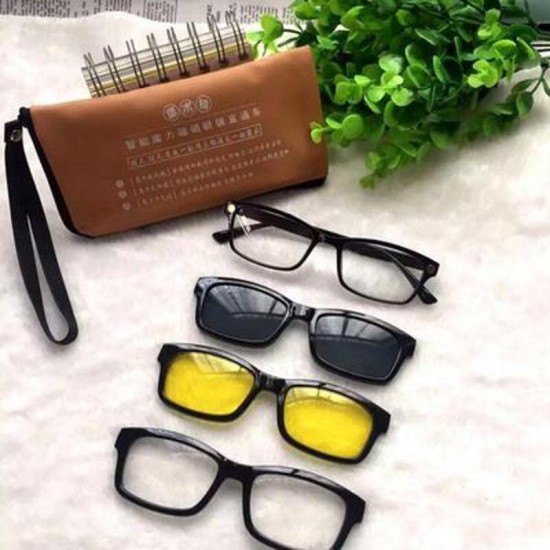 Multifunction Removable Four-in-one Sunshade Radiation-proof Night Vision Presbyopic Reading Glasses