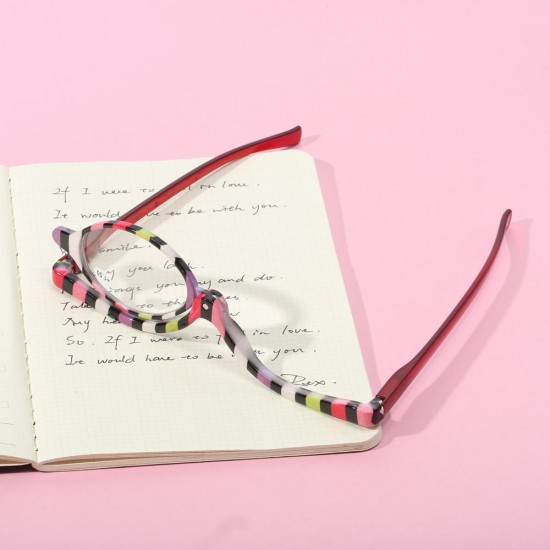 Colorful Förstoringsglasögon Glasögon Ögonglasögon Läsglasögon Flip Down Lins Folding for Women Cosmetic Make Up