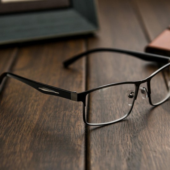 Fashion Black Nearsighted Glasses Metal Full Frame Myopia Glasses