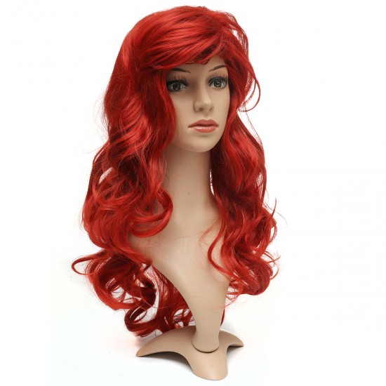 24inch Synthetic Former Lace Wig Long Wavy Hair Full Wigs Cosplay With Classic Cap