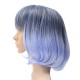 35-40cm Blue Gradient Cosplay Wig Woman Short Curly Hair Anime Natural Role Play Capless