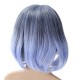 35-40cm Blue Gradient Cosplay Wig Woman Short Curly Hair Anime Natural Role Play Capless