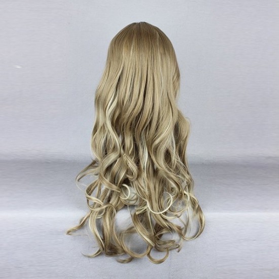 60cm Mix Khaki Wavy Harajuku High Temperature Heat Friendly Synthetic Costume Cosplay Wig