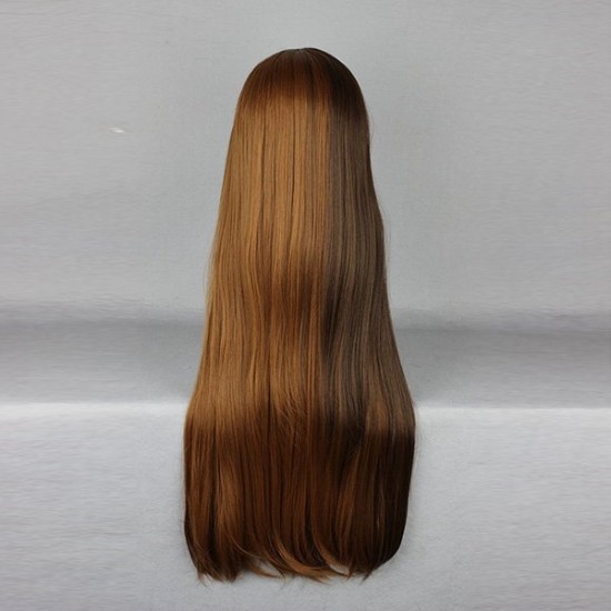 70cm Mix Brown Two Tone Harajuku High Temperature Heat Friendly Synthetic Costume Cosplay Wig