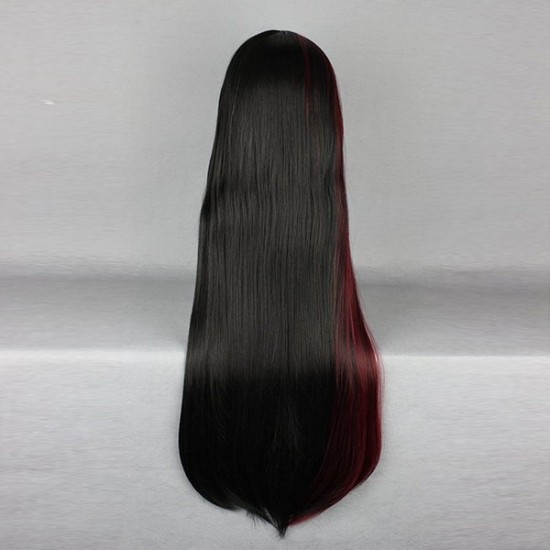 75cm Mix Black Red Two Tone Harajuku High Temperature Heat Friendly Synthetic Costume Cosplay Wig