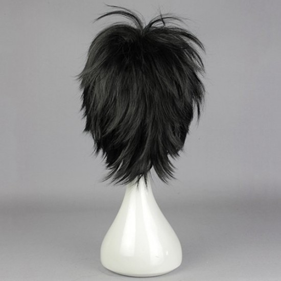 Black Straight Short Cosplay Wig Synthetic of High-Temperature Resistant Anime Costume Hair