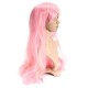 Pink Beige Mixed Color Cosplay Women Wig Long Wavy Curly Hair Wigs 65cm