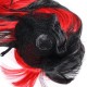 Animation Black Red Layered Wig Synthetic Hair Long Straight Women Wigs Cosplay Party 70cm